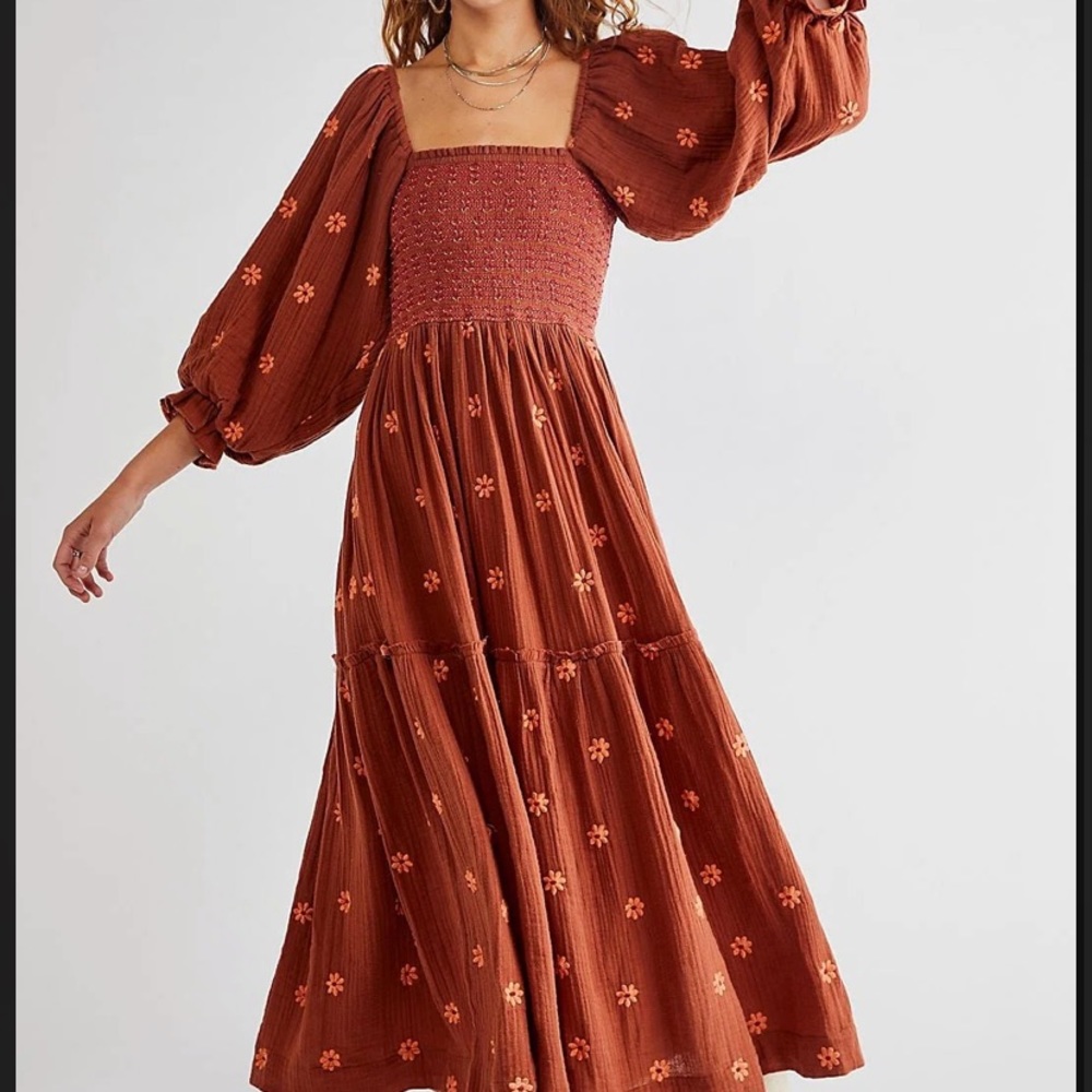 Free People Dahlia Embroidered Maxi Dress
